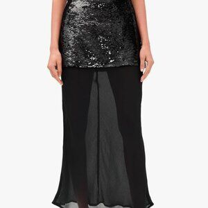 Sequin and sheer skirt